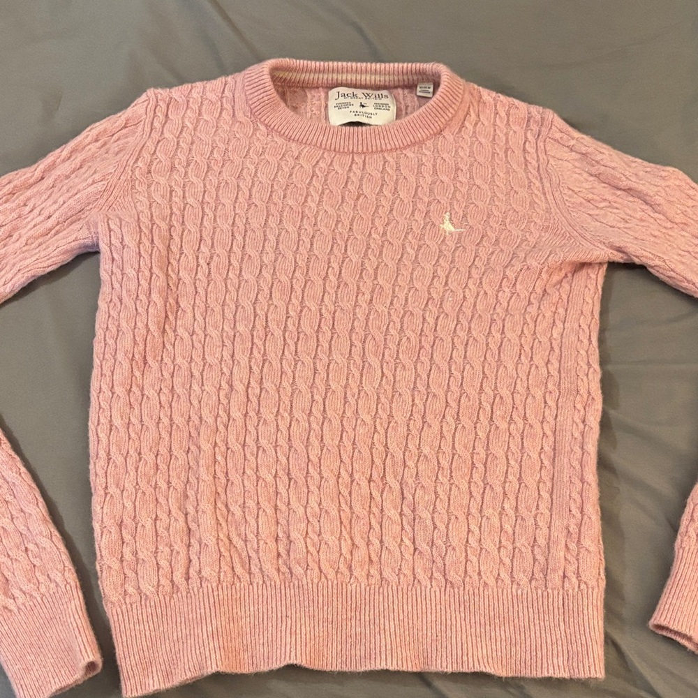 Jack Wills Blush Cable Knit Jumper